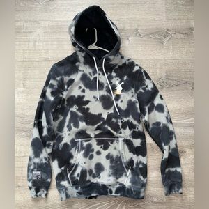 DUTCH BROS HOODIE TYE DYE BLACK GREY MEDIUM